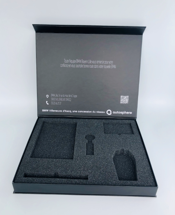 book style paper box, rigid box with foam insert