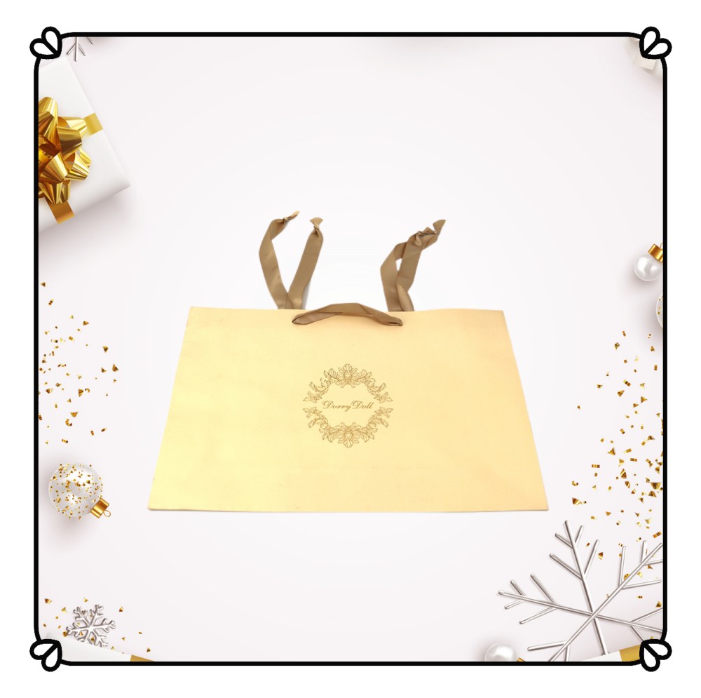 Gold foiled & emboss logo paper bag