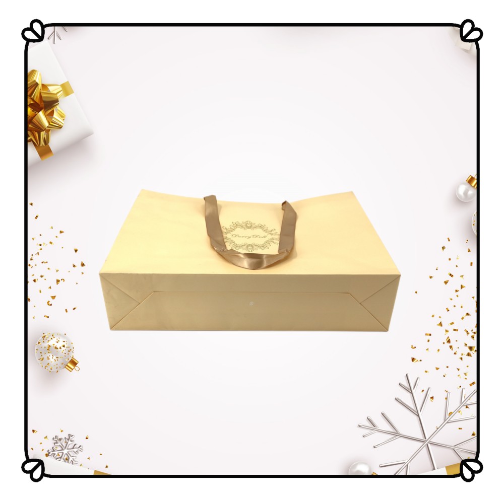 Gold foiled & emboss logo paper bag